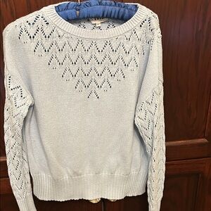 Chic Women's light blue cotton sweater